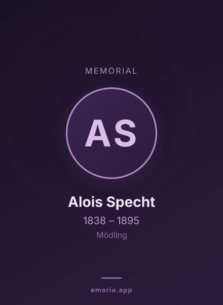 Memorial portrait of Alois Specht