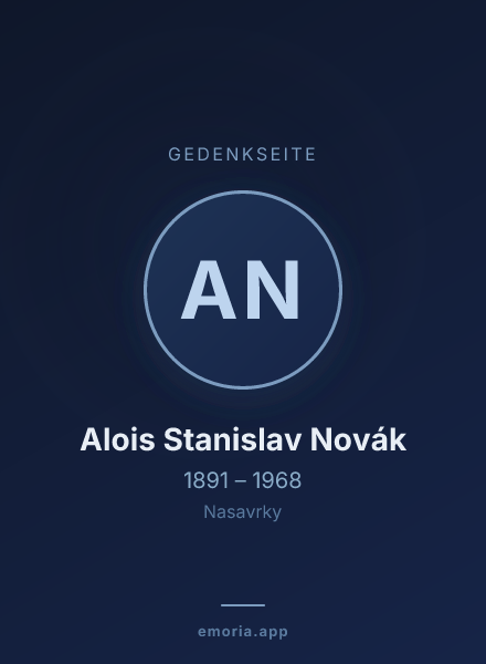 Gedenkportrait von Alois Stanislav Novák
