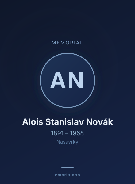 Memorial portrait of Alois Stanislav Novák