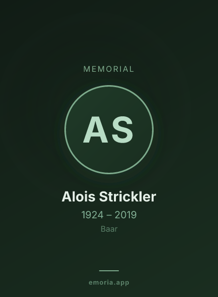 Memorial portrait of Alois Strickler