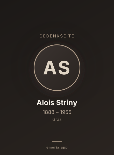 Gedenkportrait von Alois Striny
