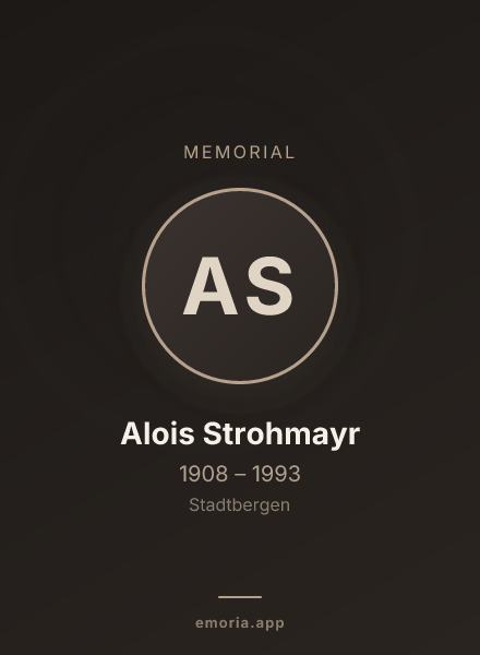Memorial portrait of Alois Strohmayr