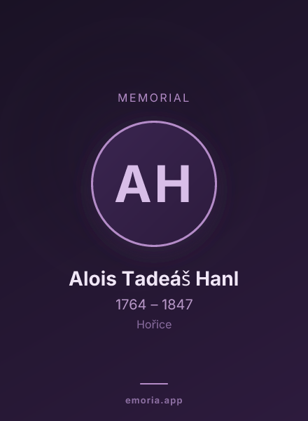 Memorial portrait of Alois Tadeáš Hanl