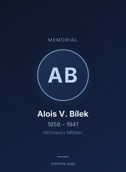Memorial portrait of Alois V. Bílek