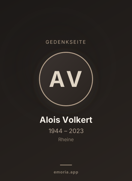Gedenkportrait von Alois Volkert