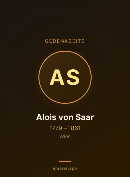 Gedenkportrait von Alois von Saar