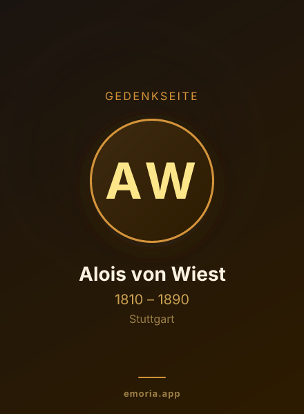Gedenkportrait von Alois von Wiest
