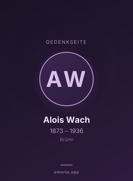 Gedenkportrait von Alois Wach