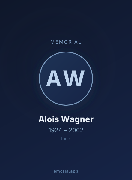 Memorial portrait of Alois Wagner