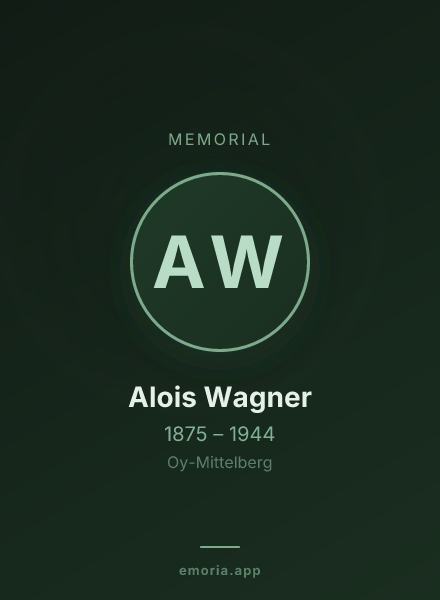 Memorial portrait of Alois Wagner