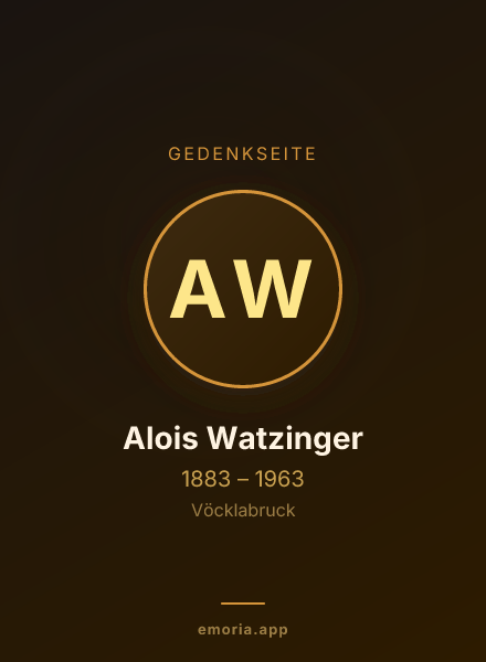Gedenkportrait von Alois Watzinger