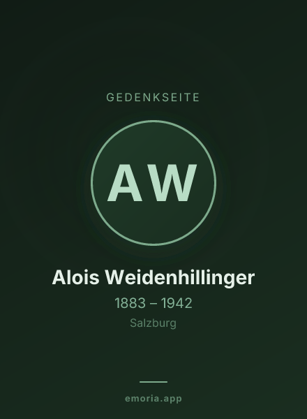 Gedenkportrait von Alois Weidenhillinger