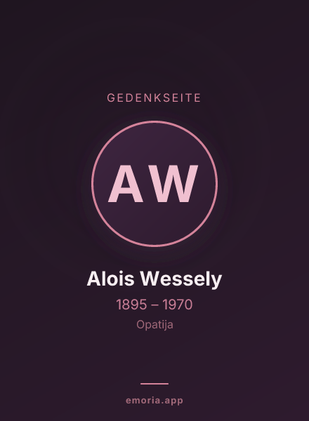 Gedenkportrait von Alois Wessely