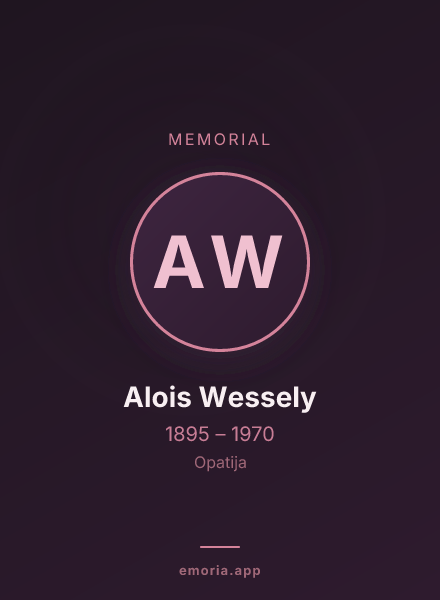 Memorial portrait of Alois Wessely