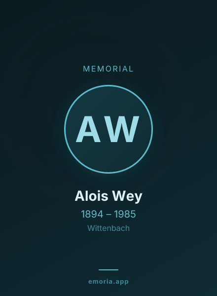 Memorial portrait of Alois Wey