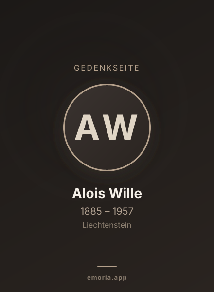 Gedenkportrait von Alois Wille