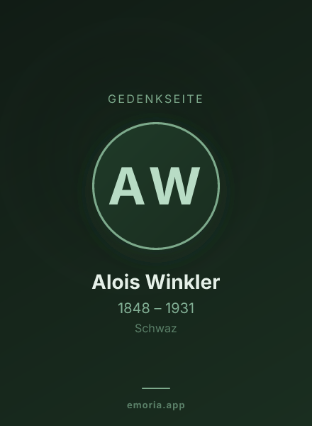 Gedenkportrait von Alois Winkler