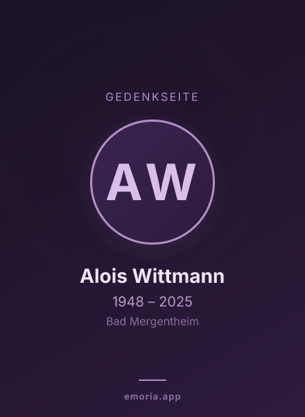 Gedenkportrait von Alois Wittmann