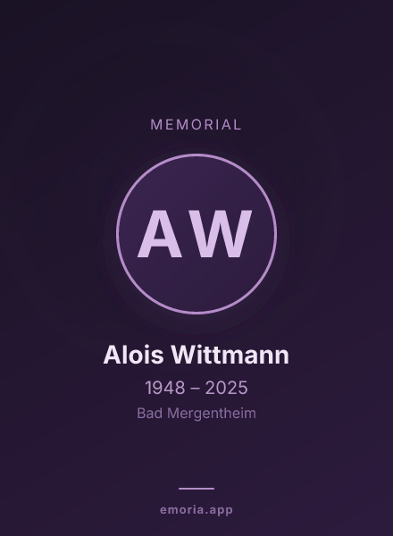 Memorial portrait of Alois Wittmann