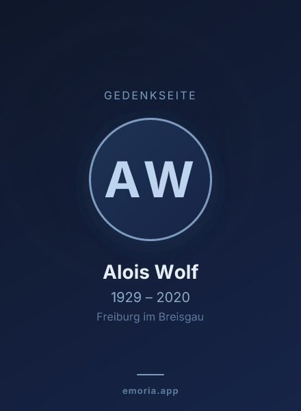 Gedenkportrait von Alois Wolf