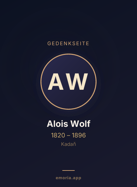 Gedenkportrait von Alois Wolf