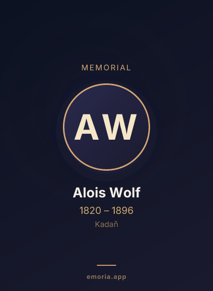 Memorial portrait of Alois Wolf