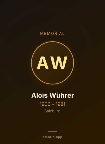 Memorial portrait of Alois Wührer
