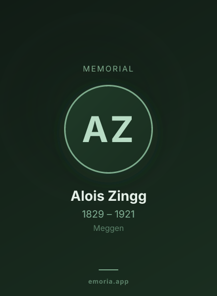Memorial portrait of Alois Zingg