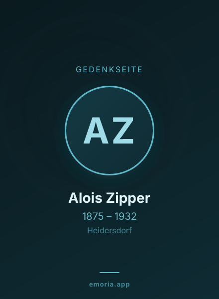 Gedenkportrait von Alois Zipper