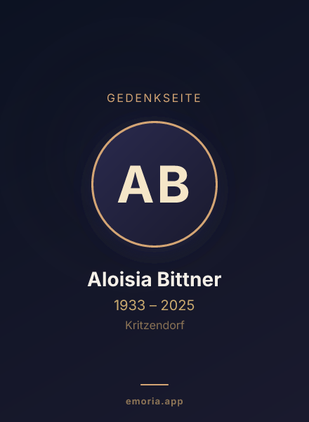 Gedenkportrait von Aloisia Bittner