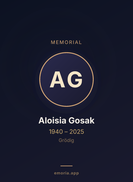 Memorial portrait of Aloisia Gosak