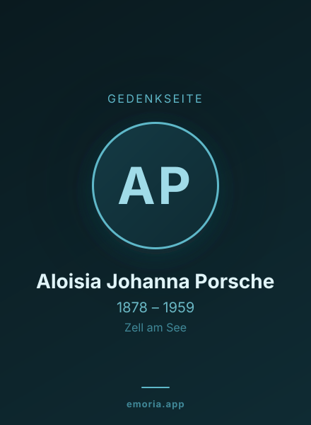 Gedenkportrait von Aloisia Johanna Porsche