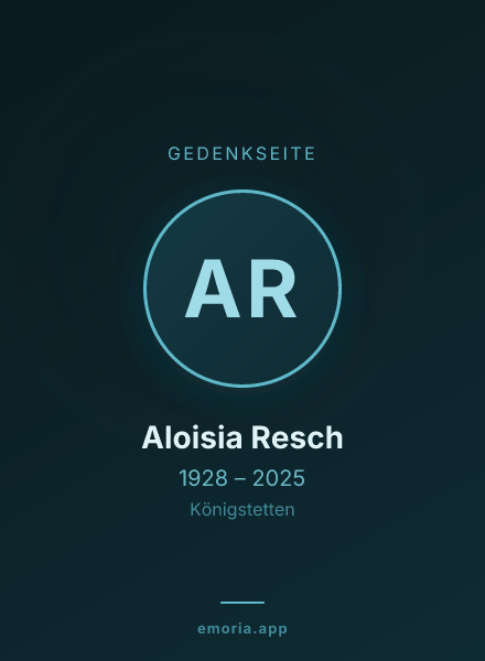 Gedenkportrait von Aloisia Resch