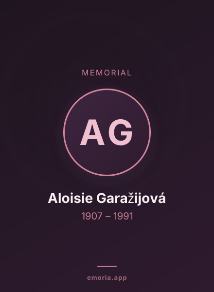 Memorial portrait of Aloisie Garažijová