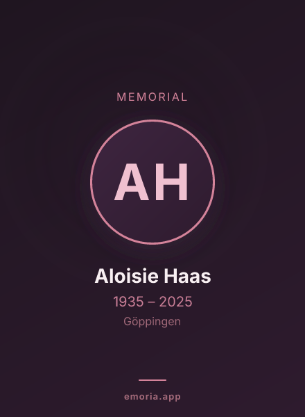 Memorial portrait of Aloisie Haas