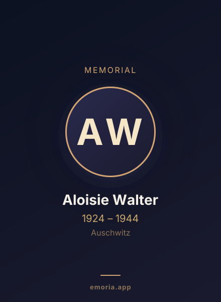 Memorial portrait of Aloisie Walter