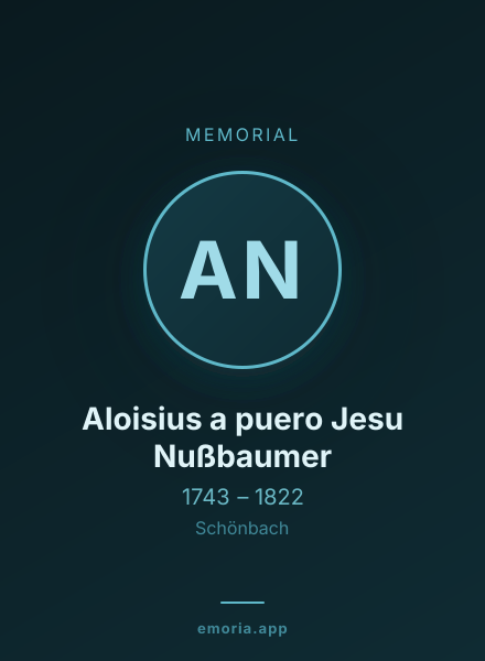 Memorial portrait of Aloisius a puero Jesu Nußbaumer