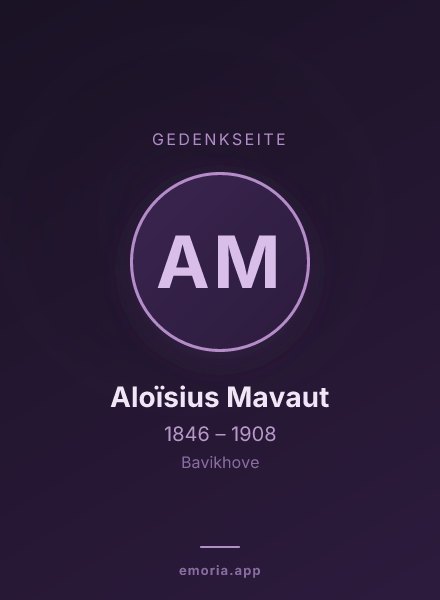 Gedenkportrait von Aloïsius Mavaut