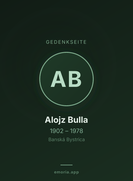 Gedenkportrait von Alojz Bulla