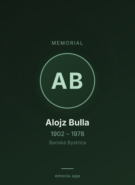 Memorial portrait of Alojz Bulla