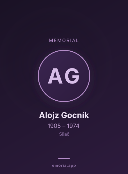 Memorial portrait of Alojz Gocník