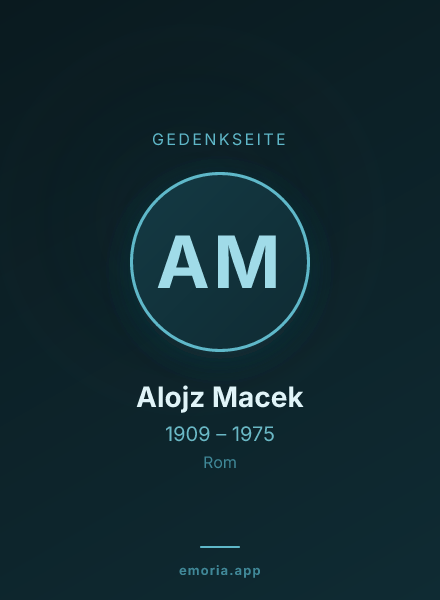 Gedenkportrait von Alojz Macek