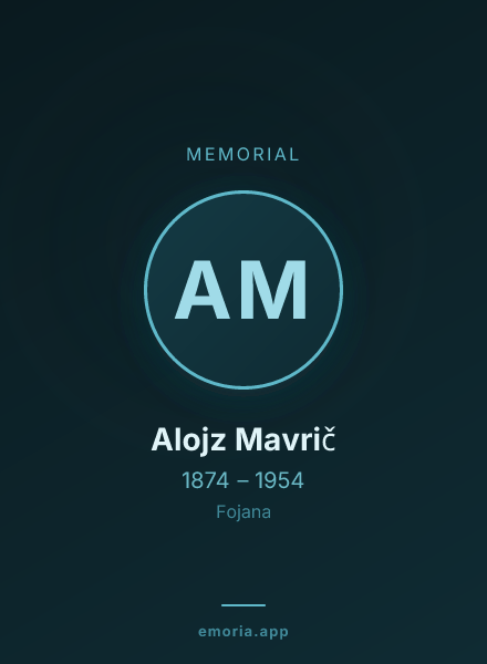 Memorial portrait of Alojz Mavrič