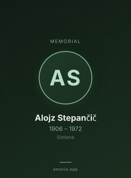 Memorial portrait of Alojz Stepančič