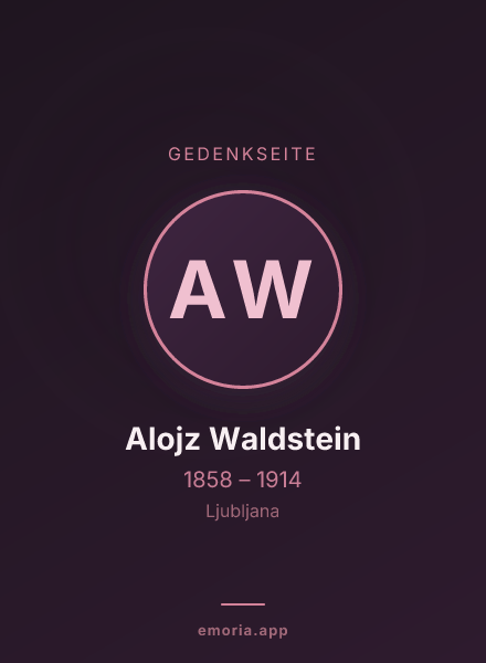 Gedenkportrait von Alojz Waldstein
