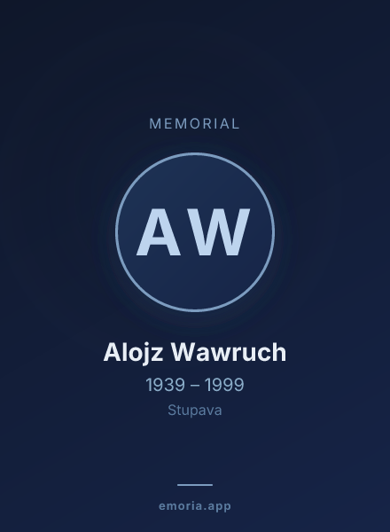 Memorial portrait of Alojz Wawruch