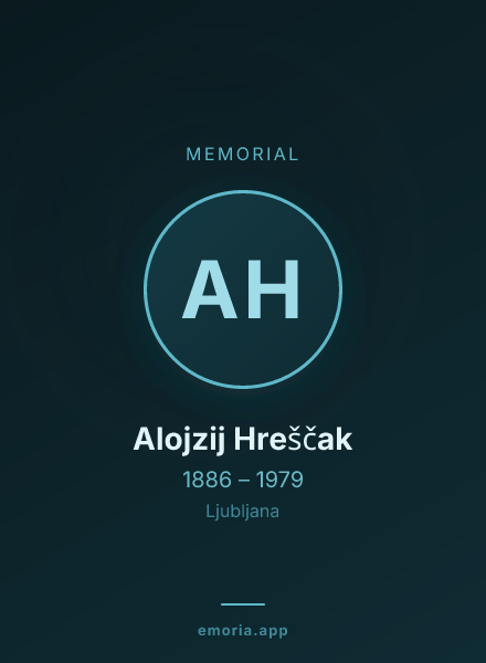 Memorial portrait of Alojzij Hreščak