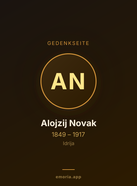 Gedenkportrait von Alojzij Novak