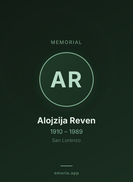 Memorial portrait of Alojzija Reven