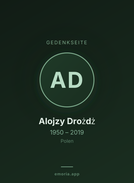 Gedenkportrait von Alojzy Drożdż